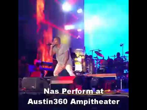 Rapper Nas Perform onstage at the powernomics tour Austin, TX